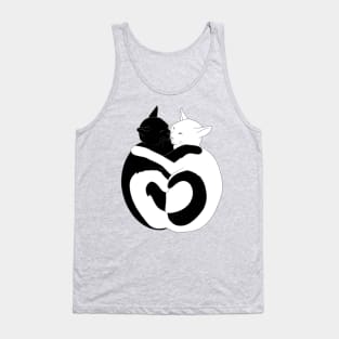 Black and White Hugging Cats Tank Top